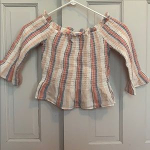 American Eagle multicolored striped cropped shirt